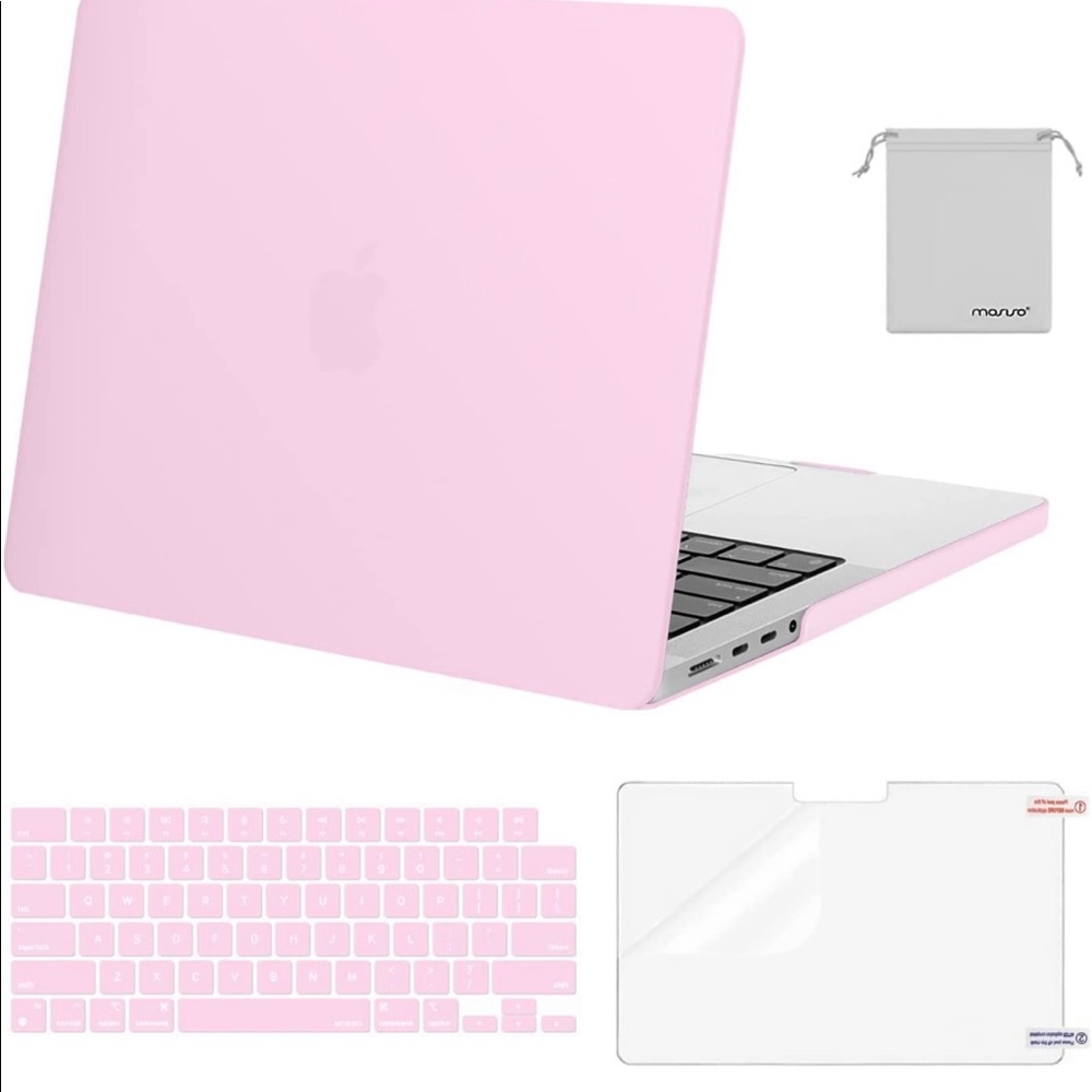 New! MOSISO Plastic Hard Shell Case compatible with MacBook Pro 14”, Clear Pink